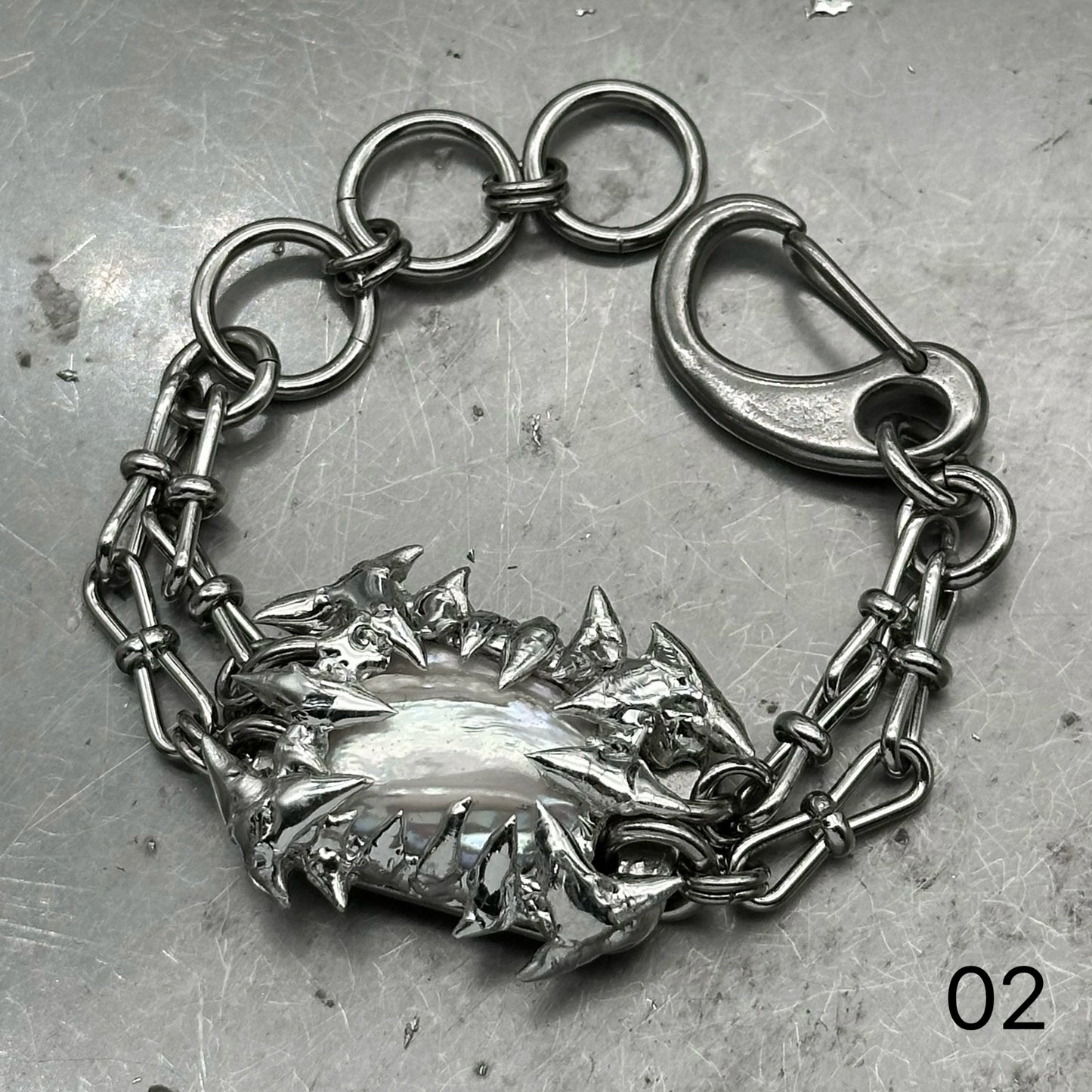 Soldered Pearl Thorns Bracelet