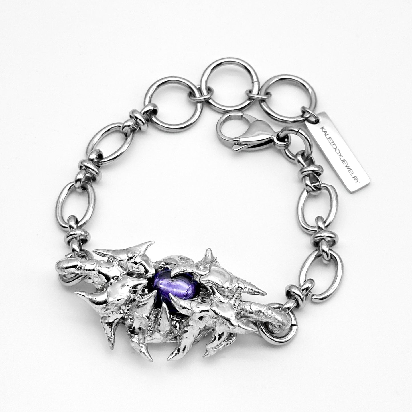 Soldered Purple Gem Thorns Bracelet