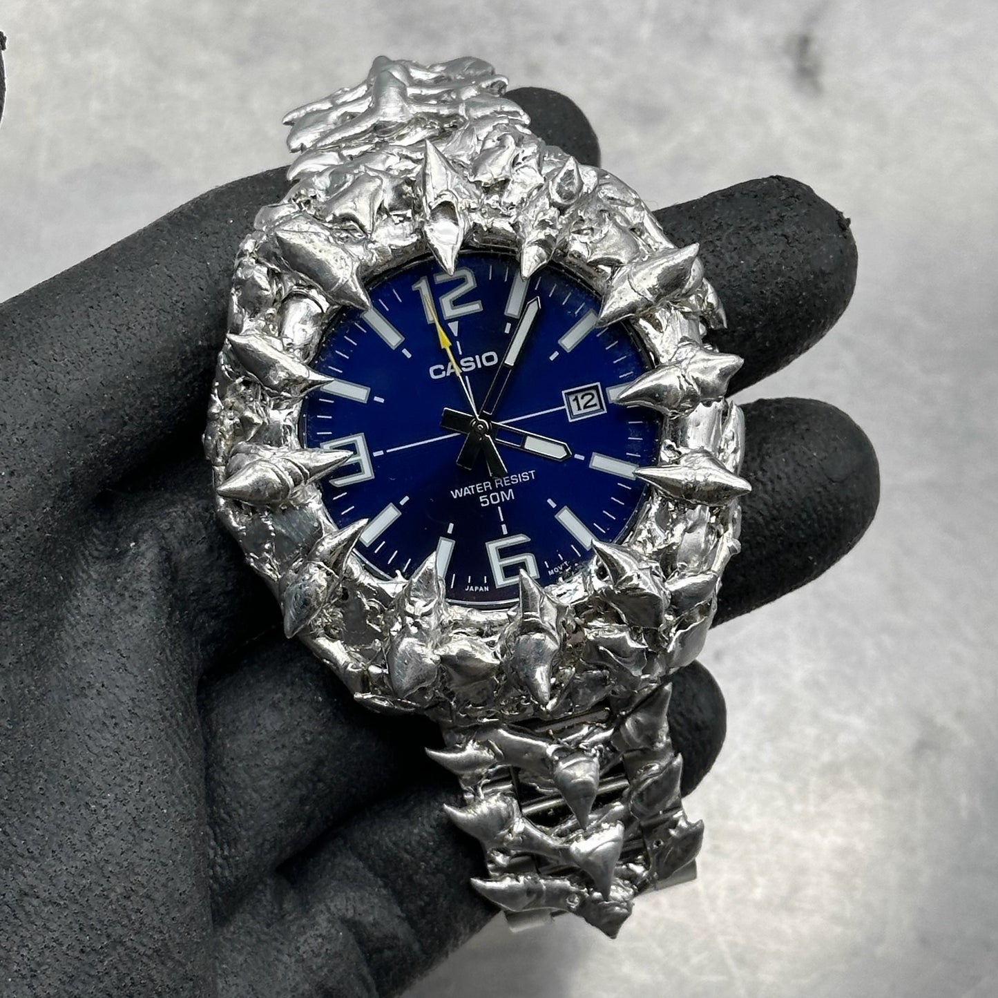 Soldered blue dial watch 44
