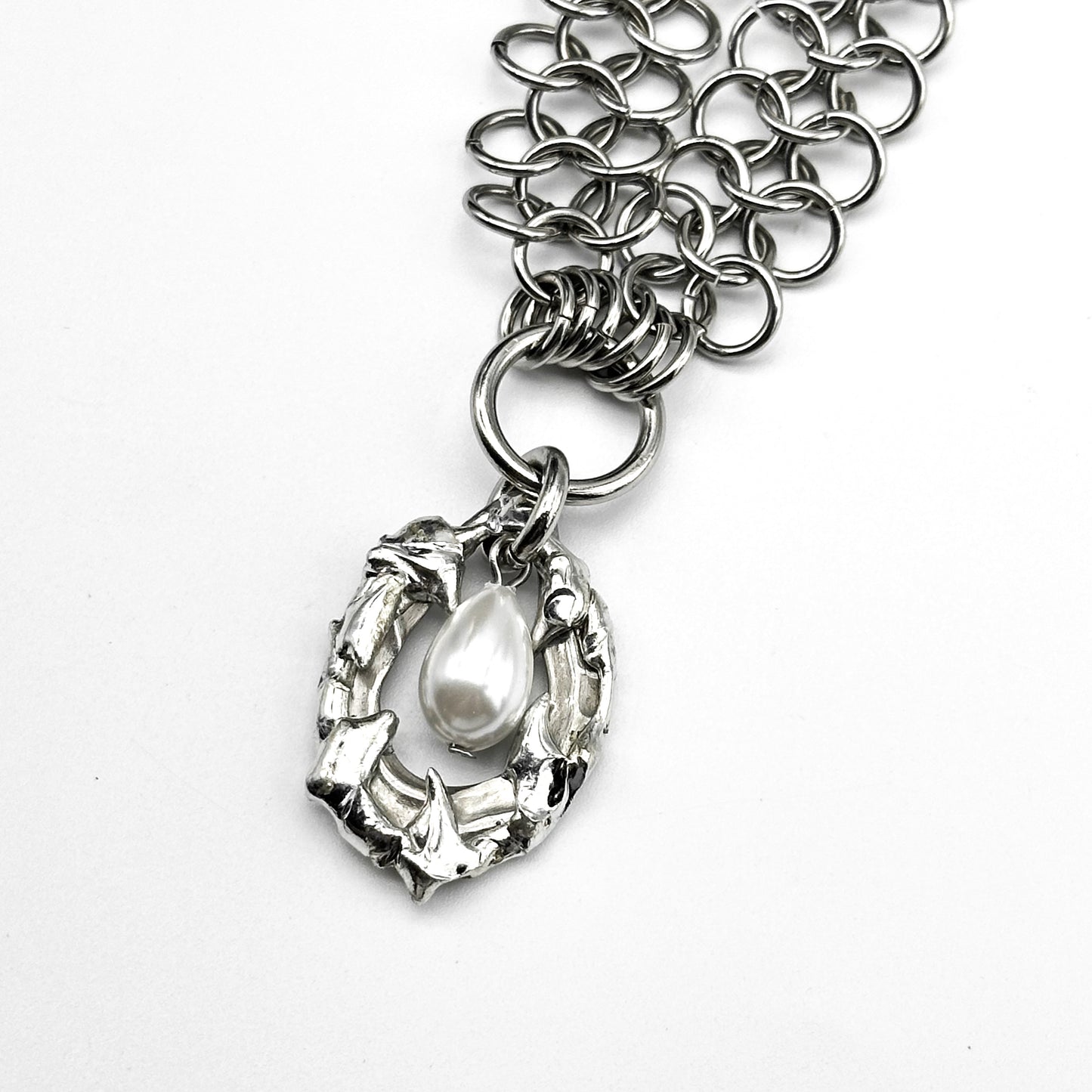 Soldered pendant circle chain necklace