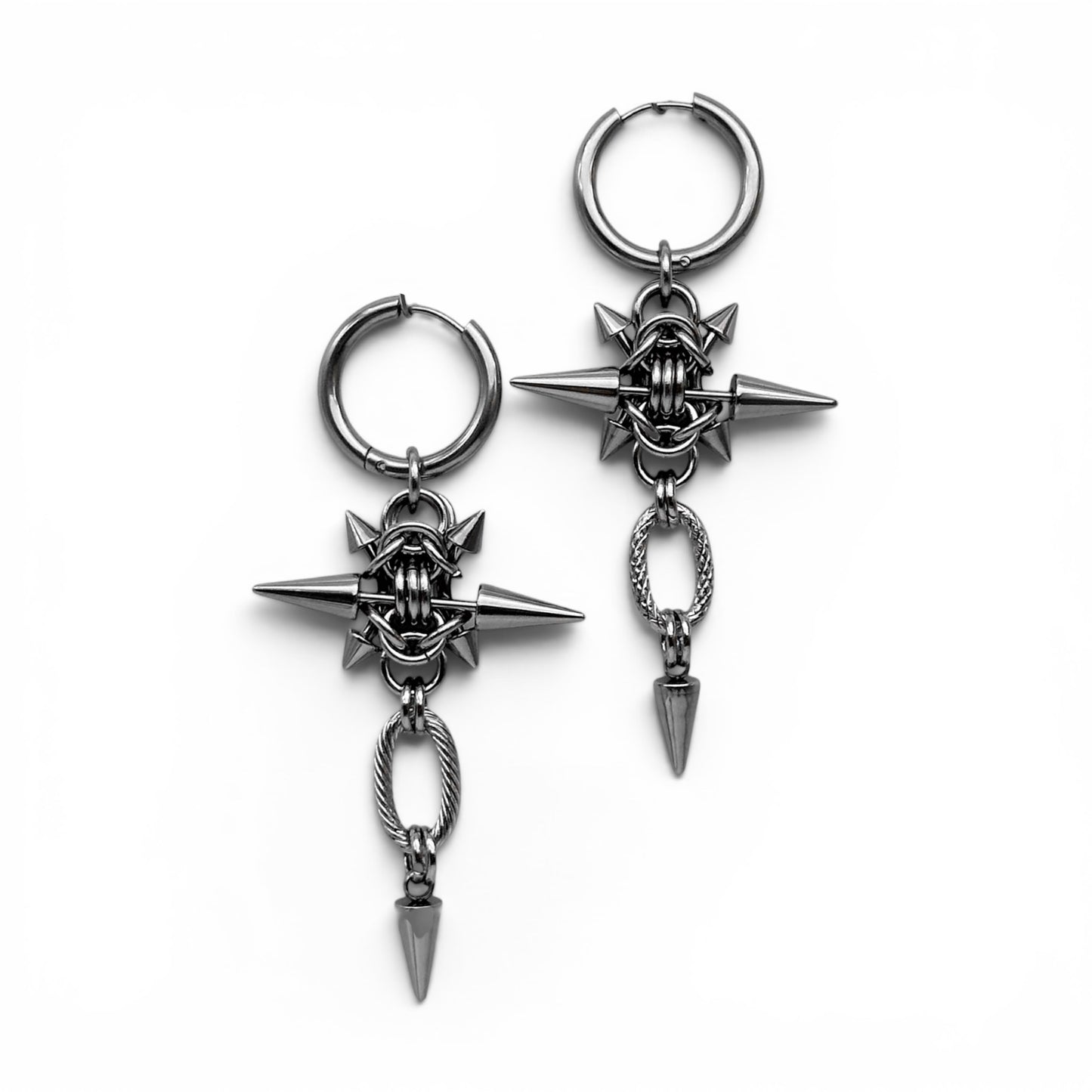 Chain Mail Spikes Earrings