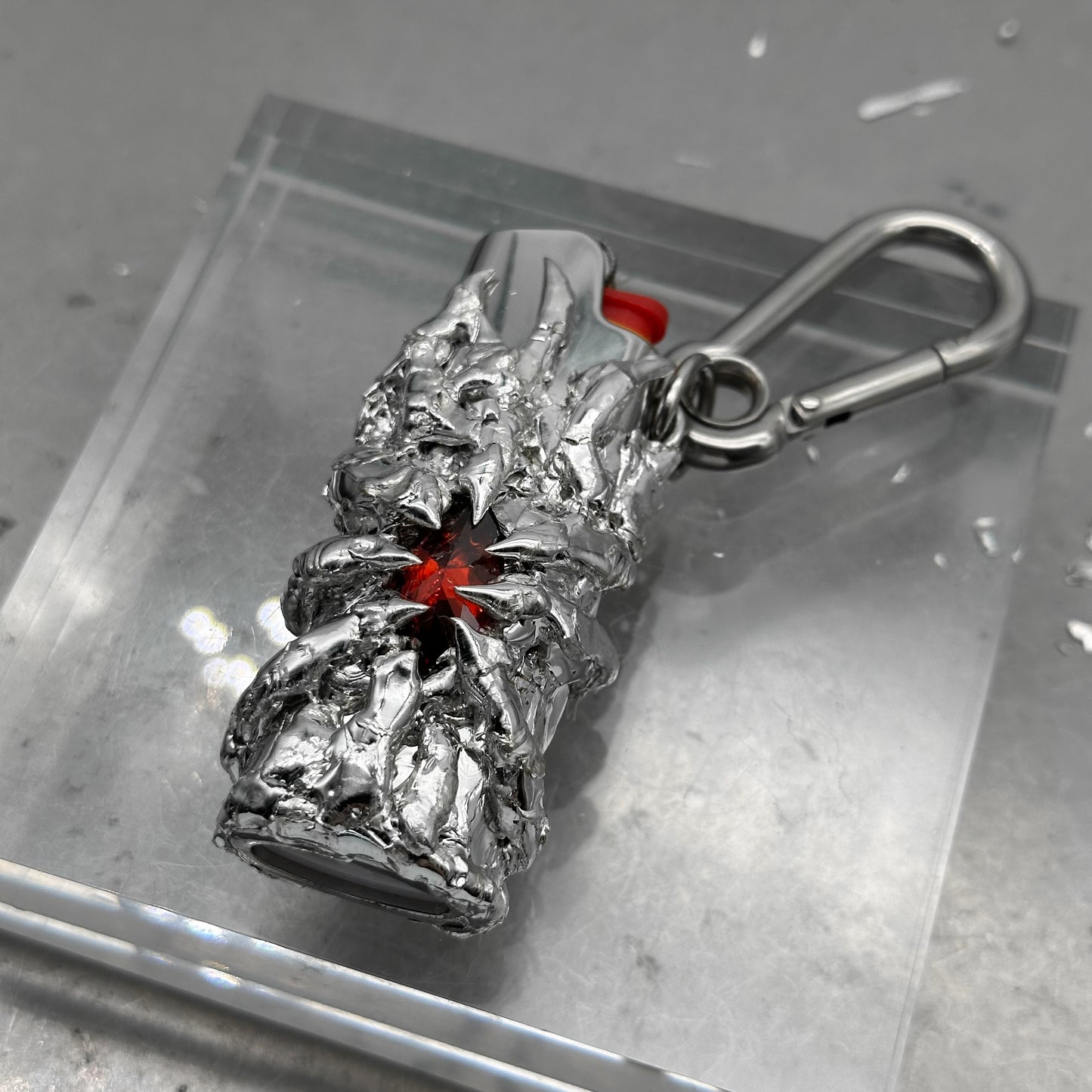 Soldered Red Gem Lighter Case
