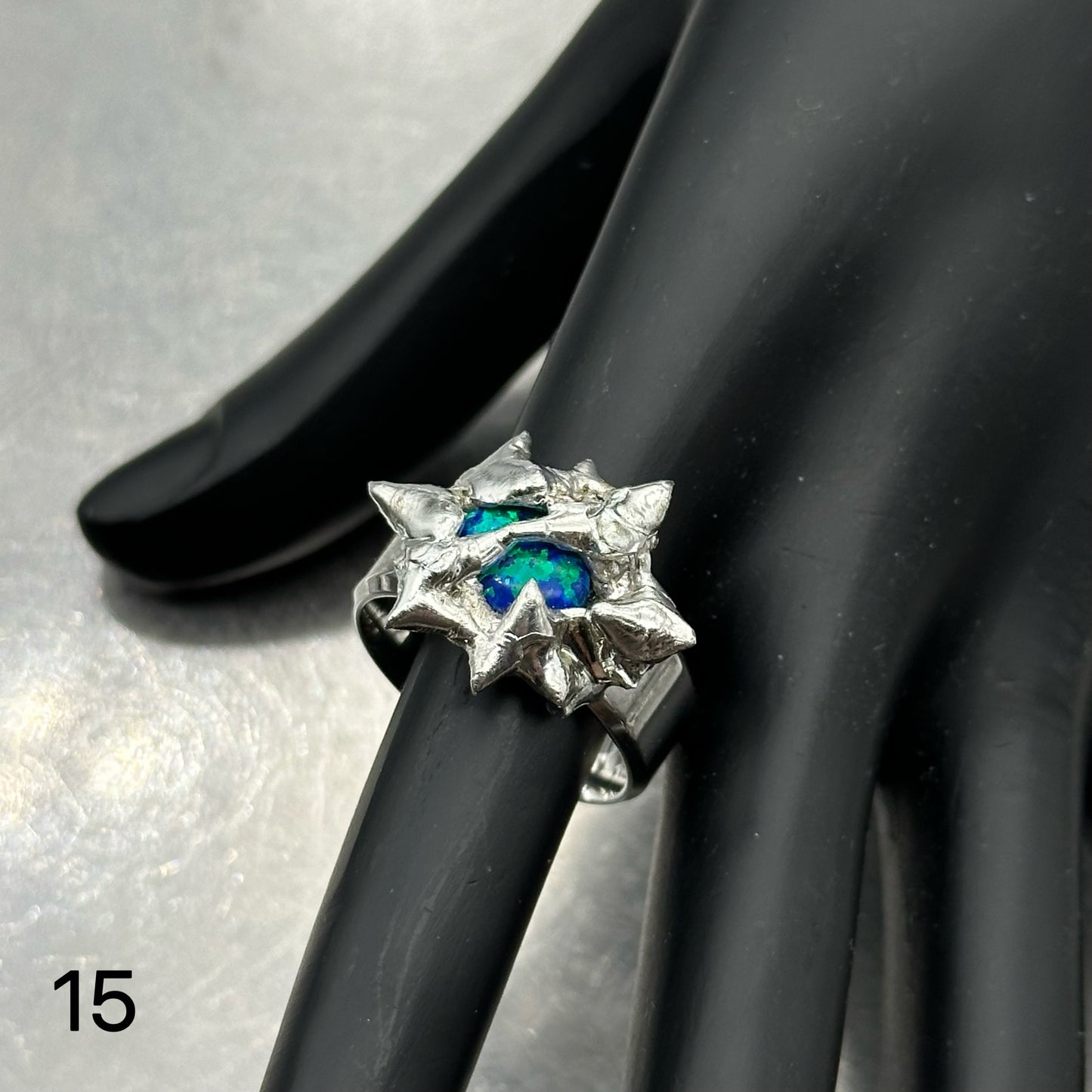 Soldered synthetic opal rings