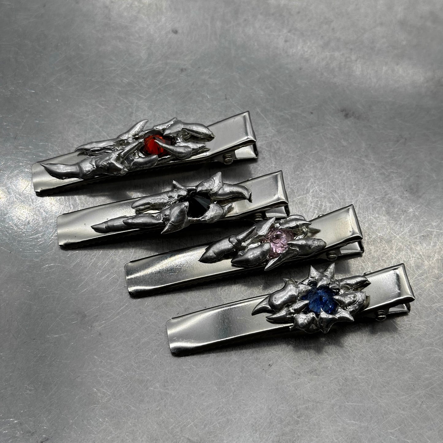 Soldered s gems hair clips