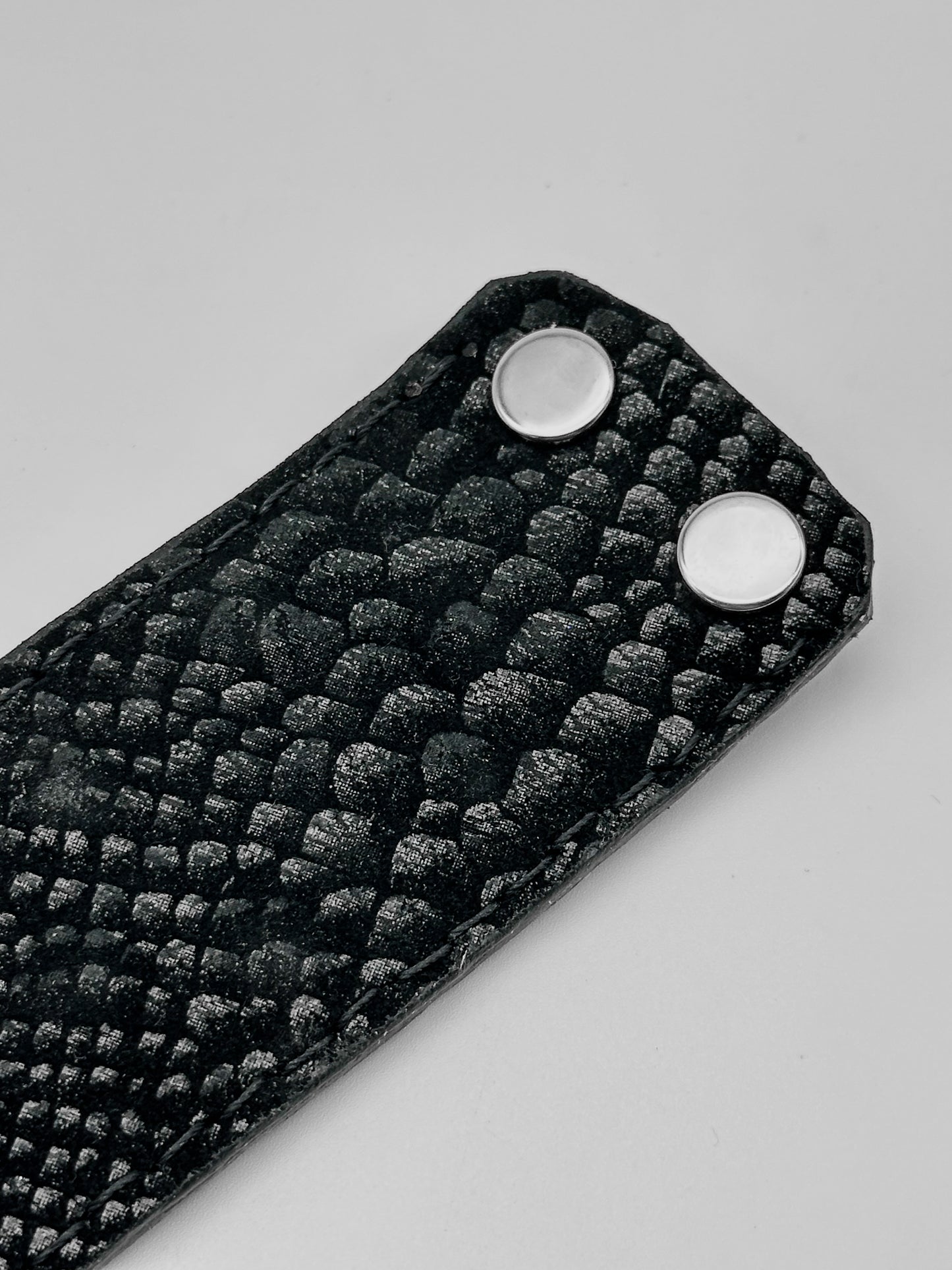 Croc Embossed Studded Wide Cuff Bracelet