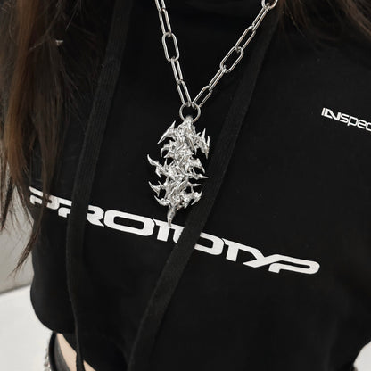 Soldered thorns pendant necklace