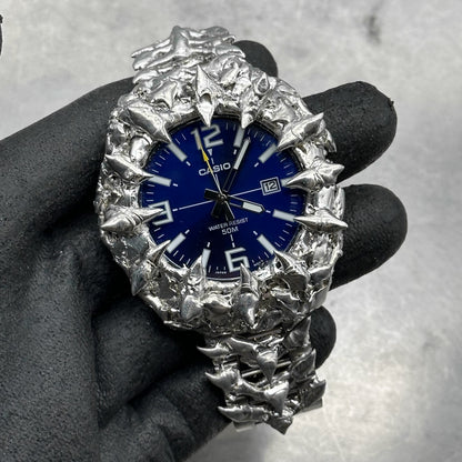 Soldered blue dial watch 44
