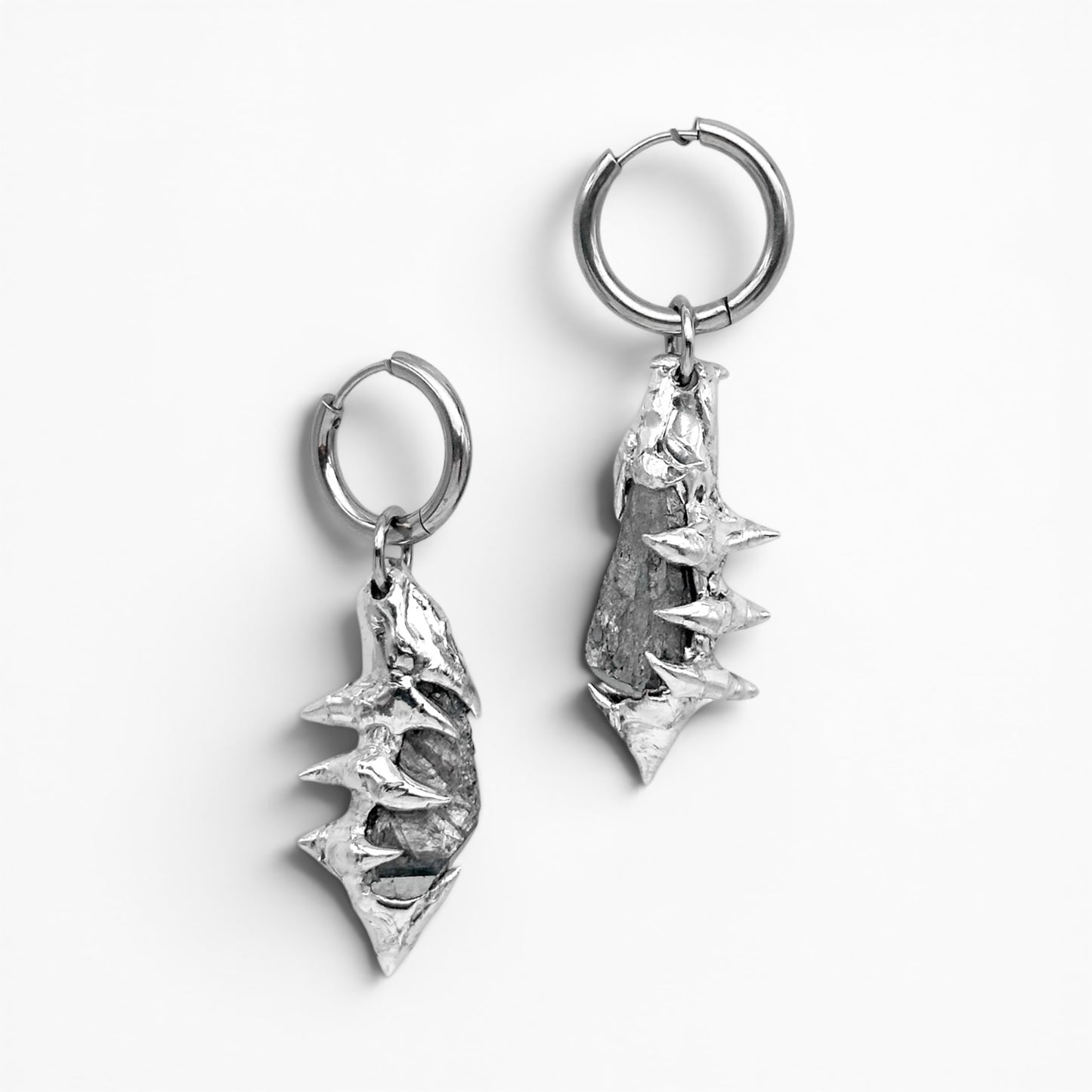Soldered Spikes Crystal Earrings