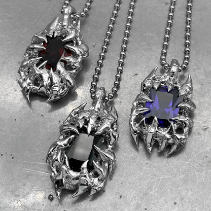 Soldered gem thorns pendant necklace