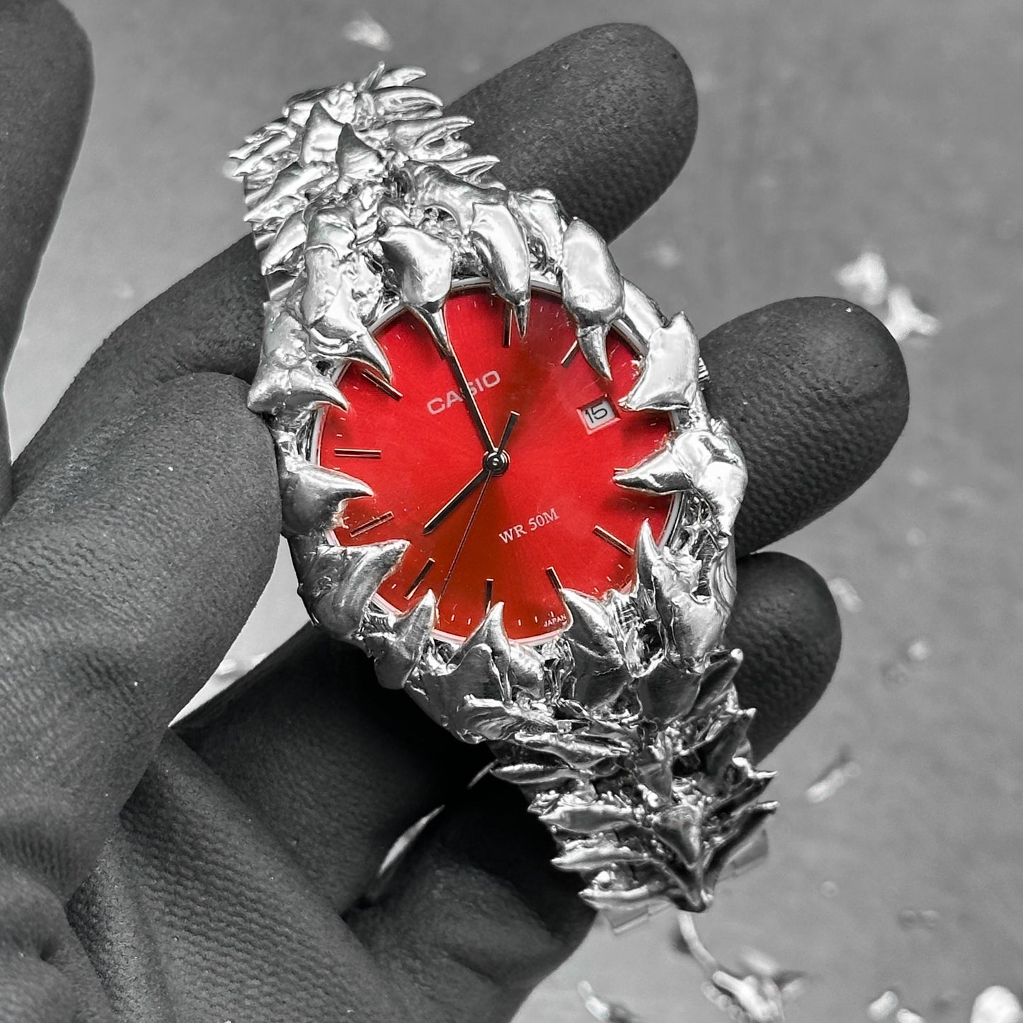 Soldered red dial watch 50