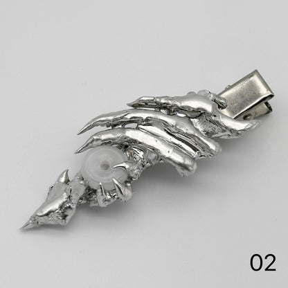 Soldered White Jade Thorns Hair Clips