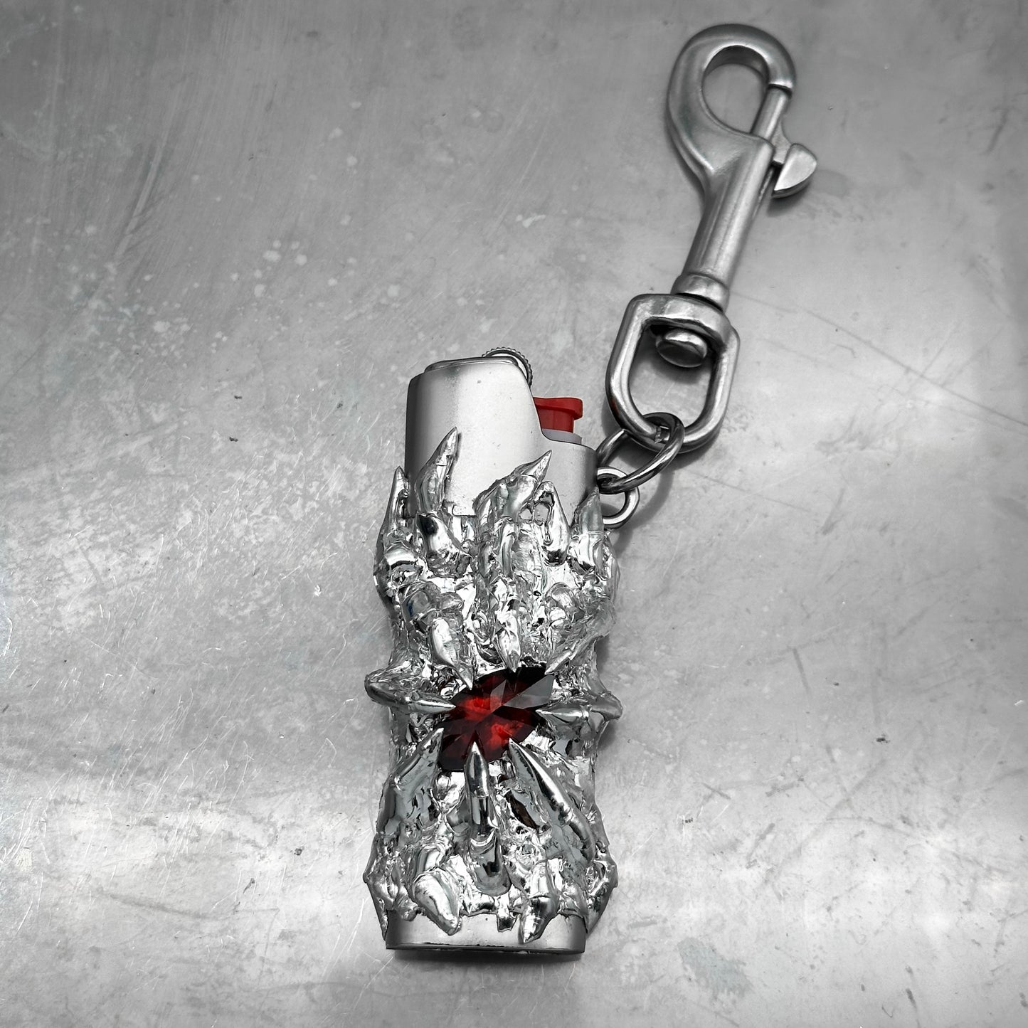 Soldered Red Gem Lighter Case
