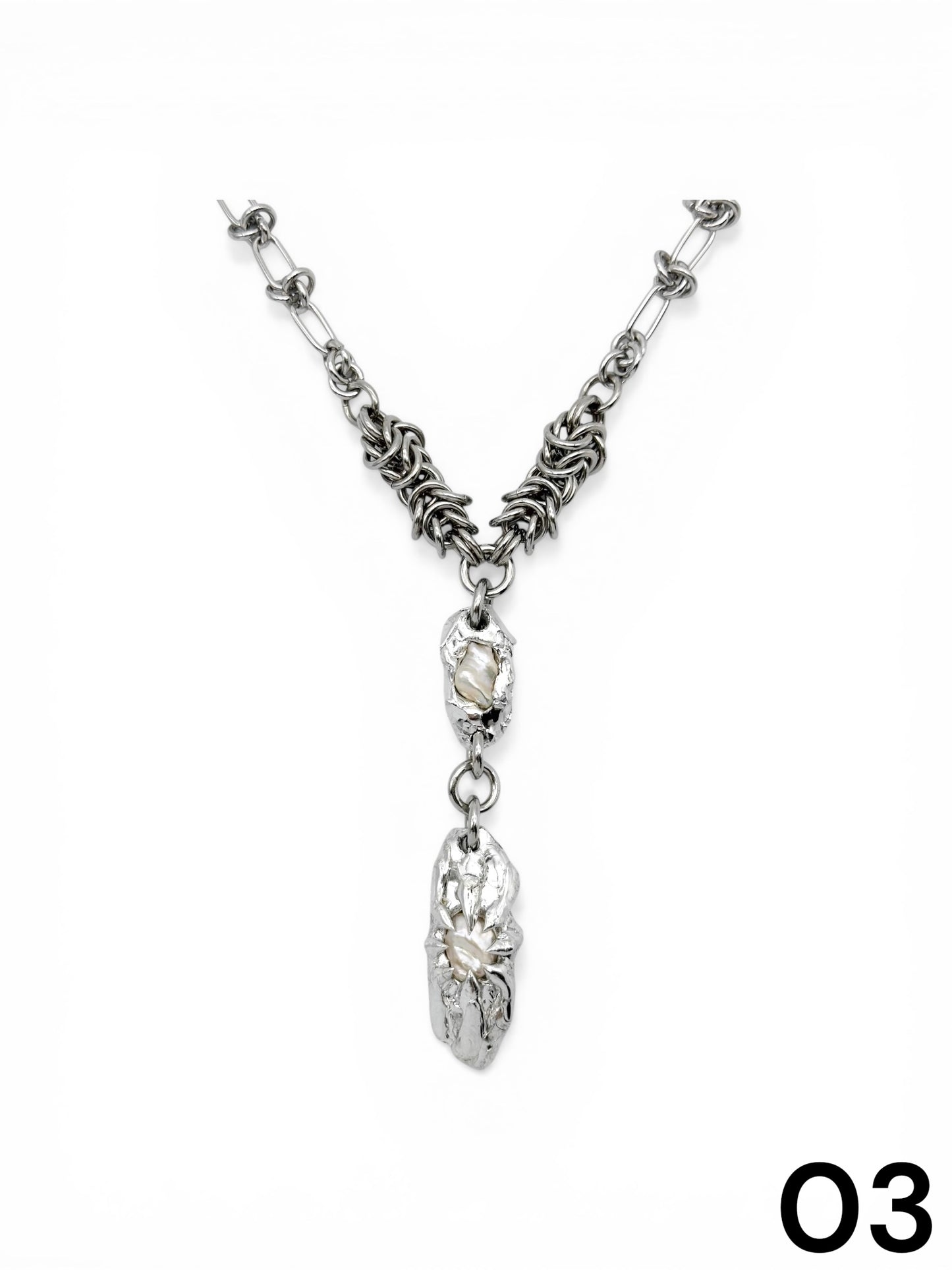 Soldered Pearl Pendant Necklace