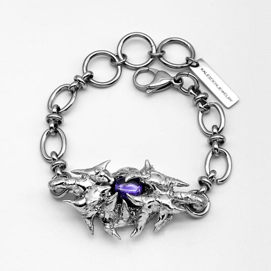 Soldered Purple Gem Thorns Bracelet