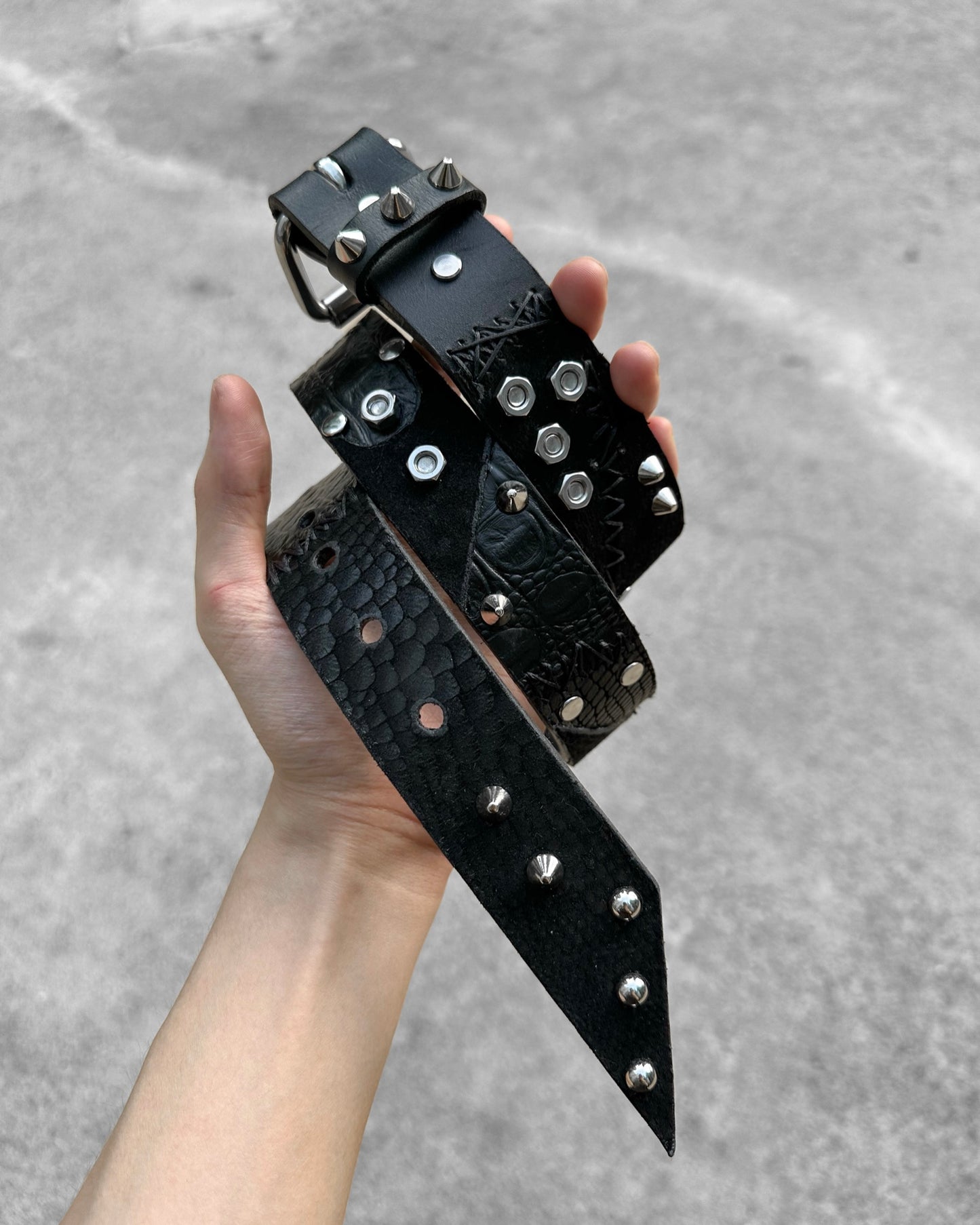Hex Quad-Texture Patchwork Stitch Belt 01