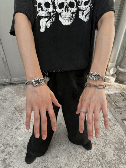 Soldered Thorns Black Gem Bracelets