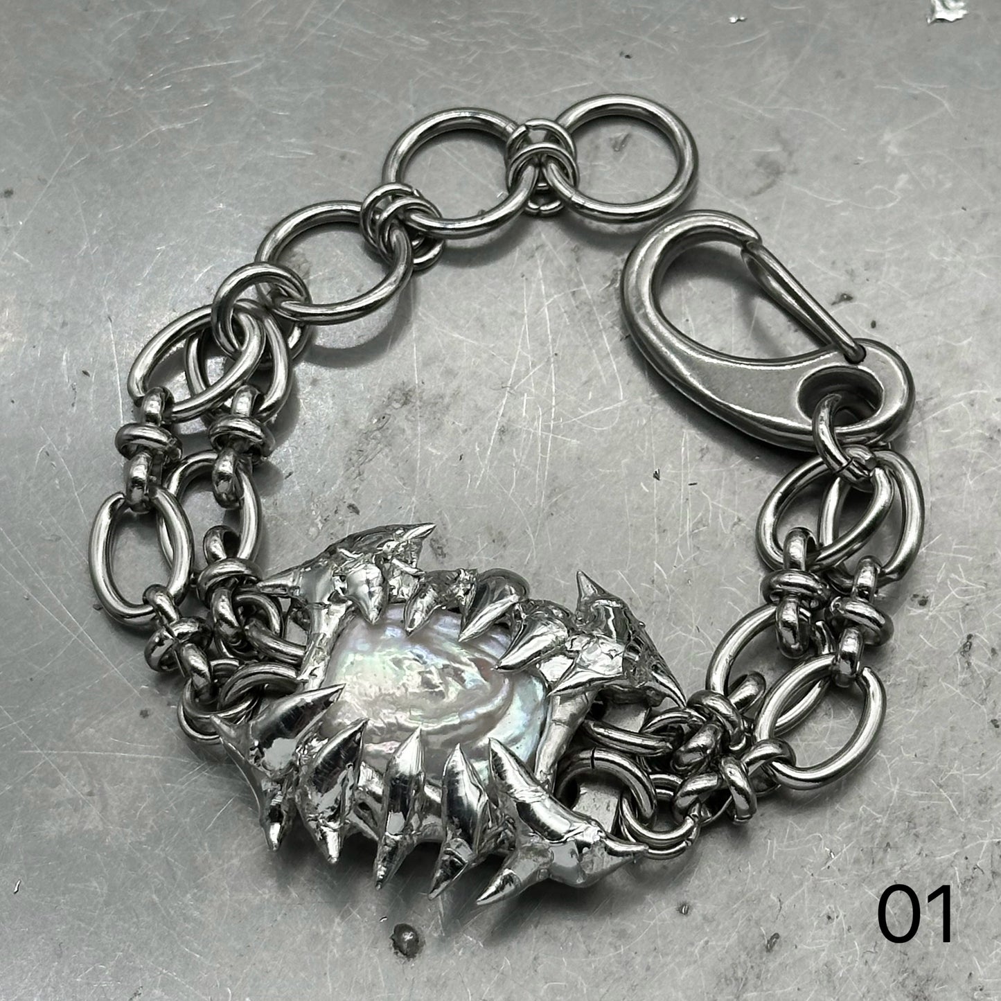 Soldered Pearl Thorns Bracelet