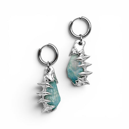 Soldered Spikes Crystal Earrings