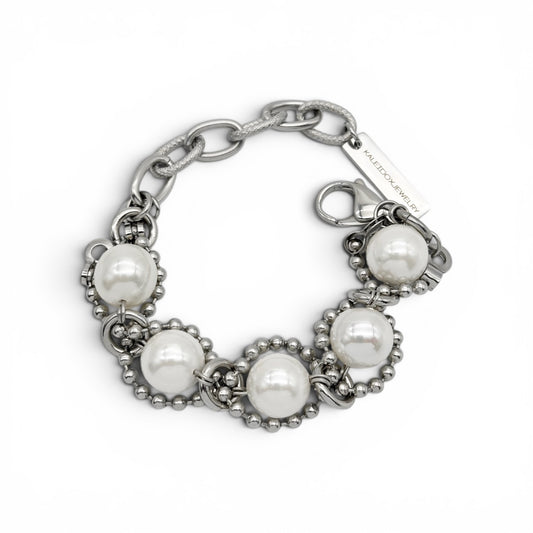 Pearl Double Ball Chain Bracelet