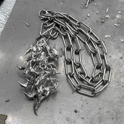 Soldered thorns pendant necklace