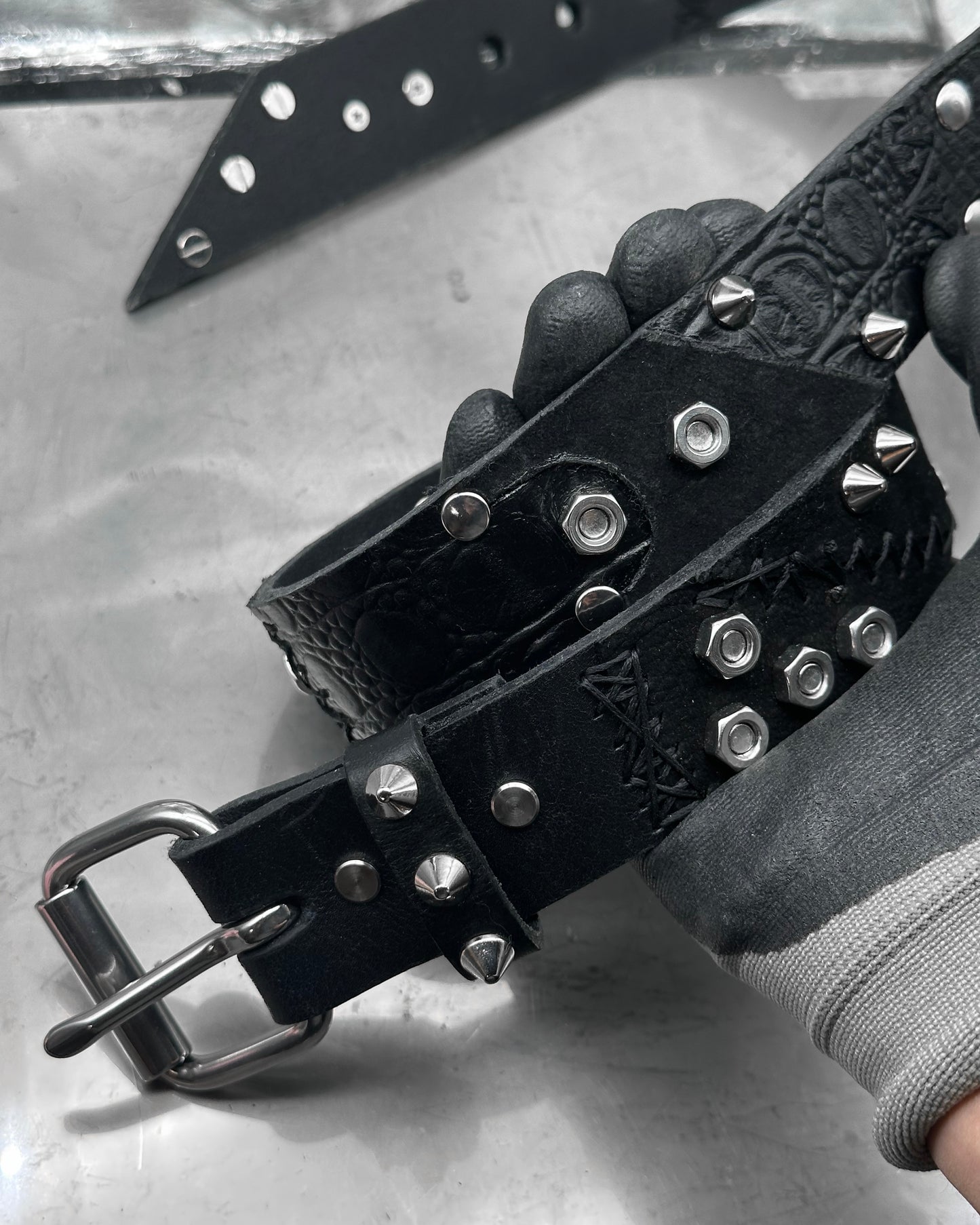 Hex Quad-Texture Patchwork Stitch Belt 01