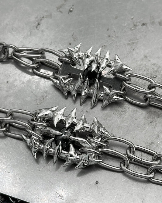 Soldered Thorns Black Gem Bracelets