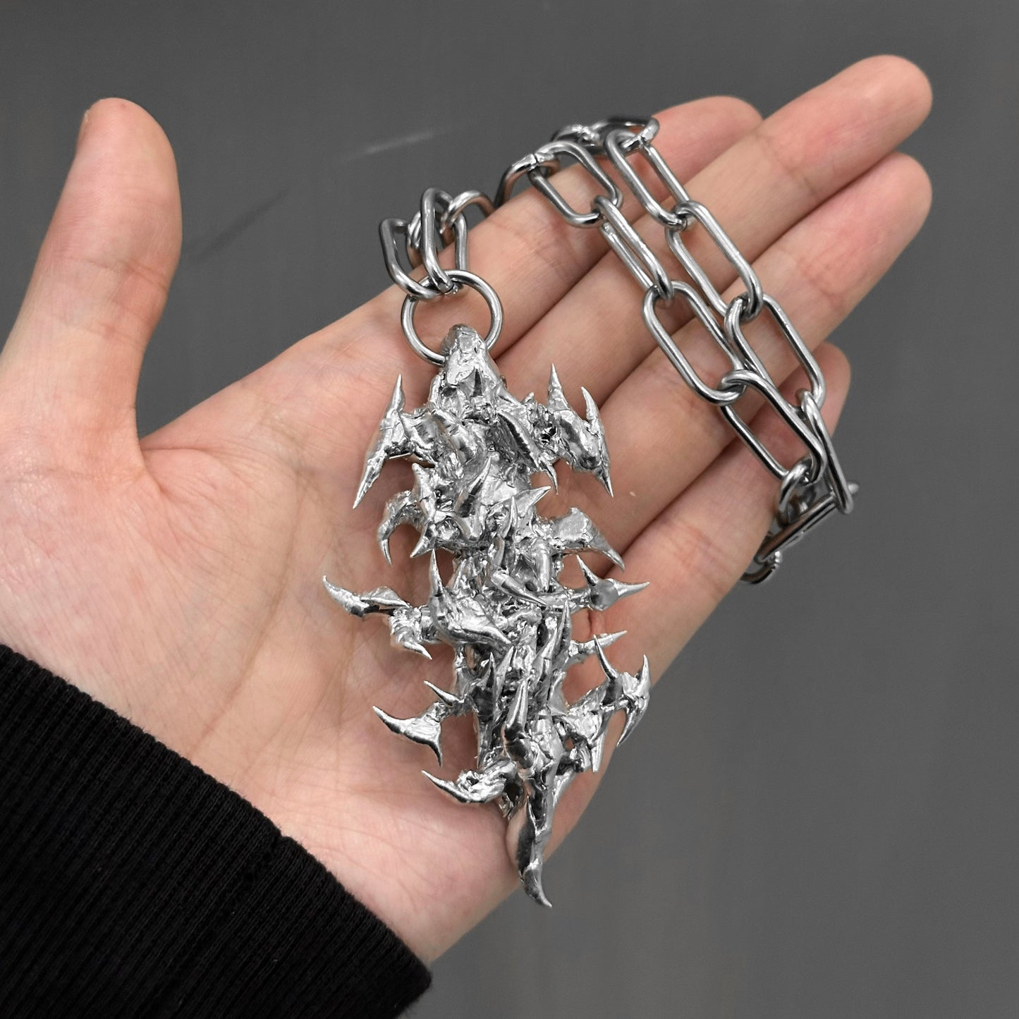 Soldered thorns pendant necklace