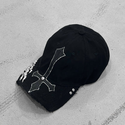 Outline Cross Soldered Thorns Cap 03