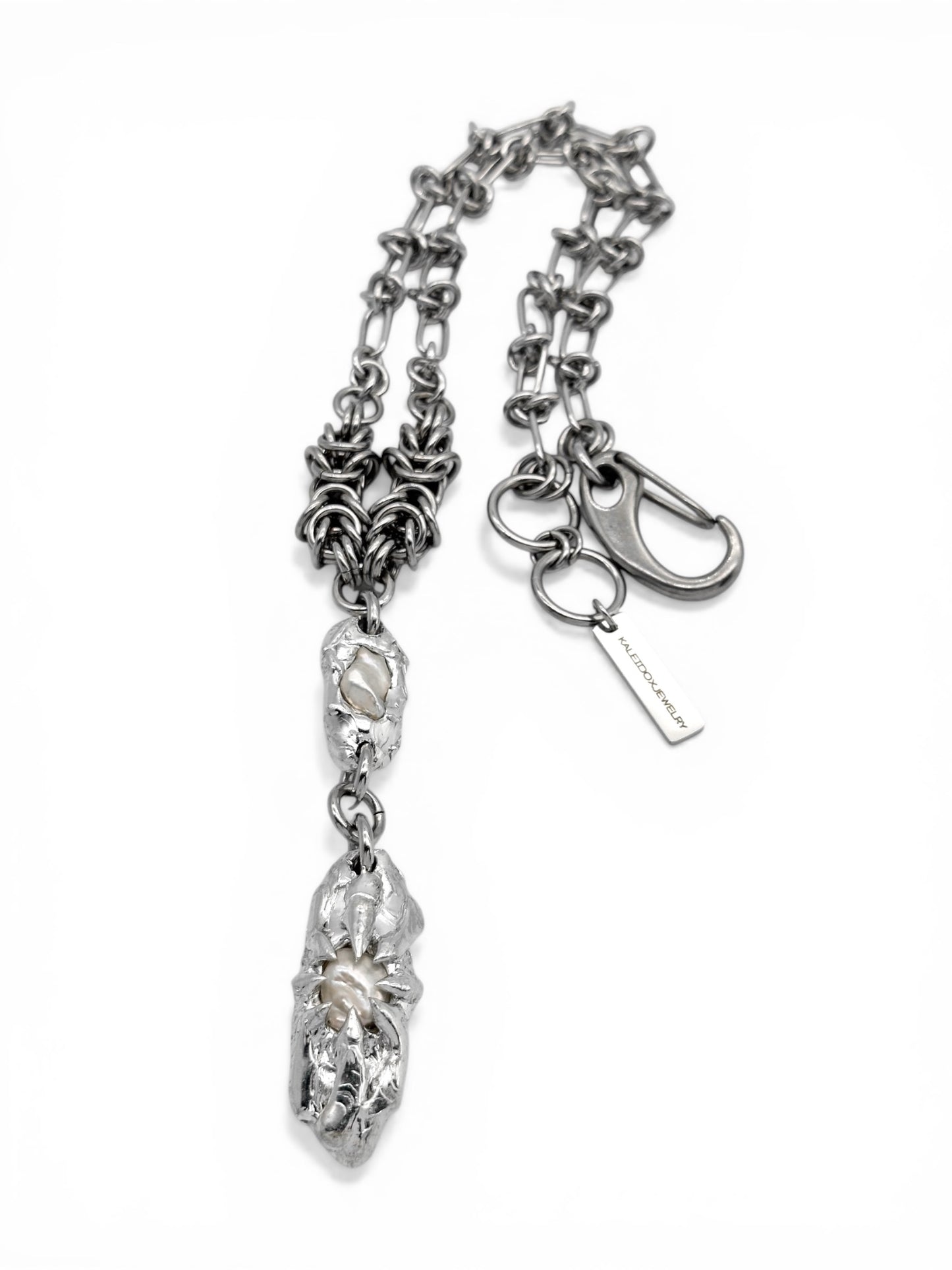 Soldered Pearl Pendant Necklace