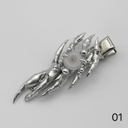 Soldered White Jade Thorns Hair Clips