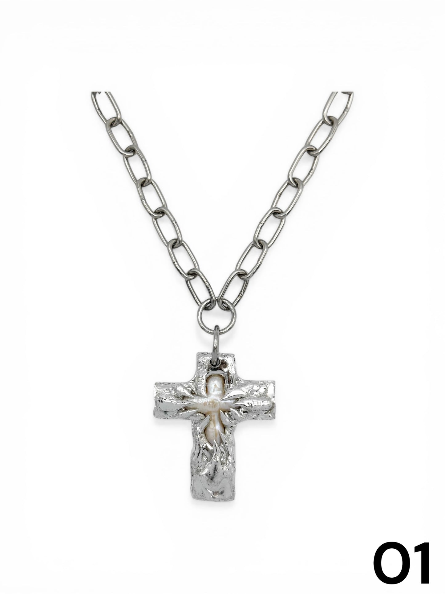 Soldered Pearl Pendant Necklace