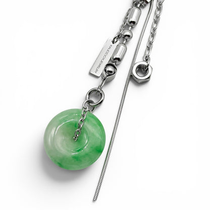 Jade Hex Huts Chain Drop Logo Plate Keychain