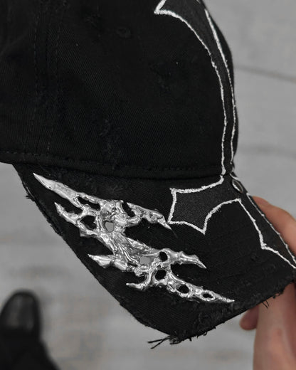 Outline Cross Soldered Thorns Cap 01