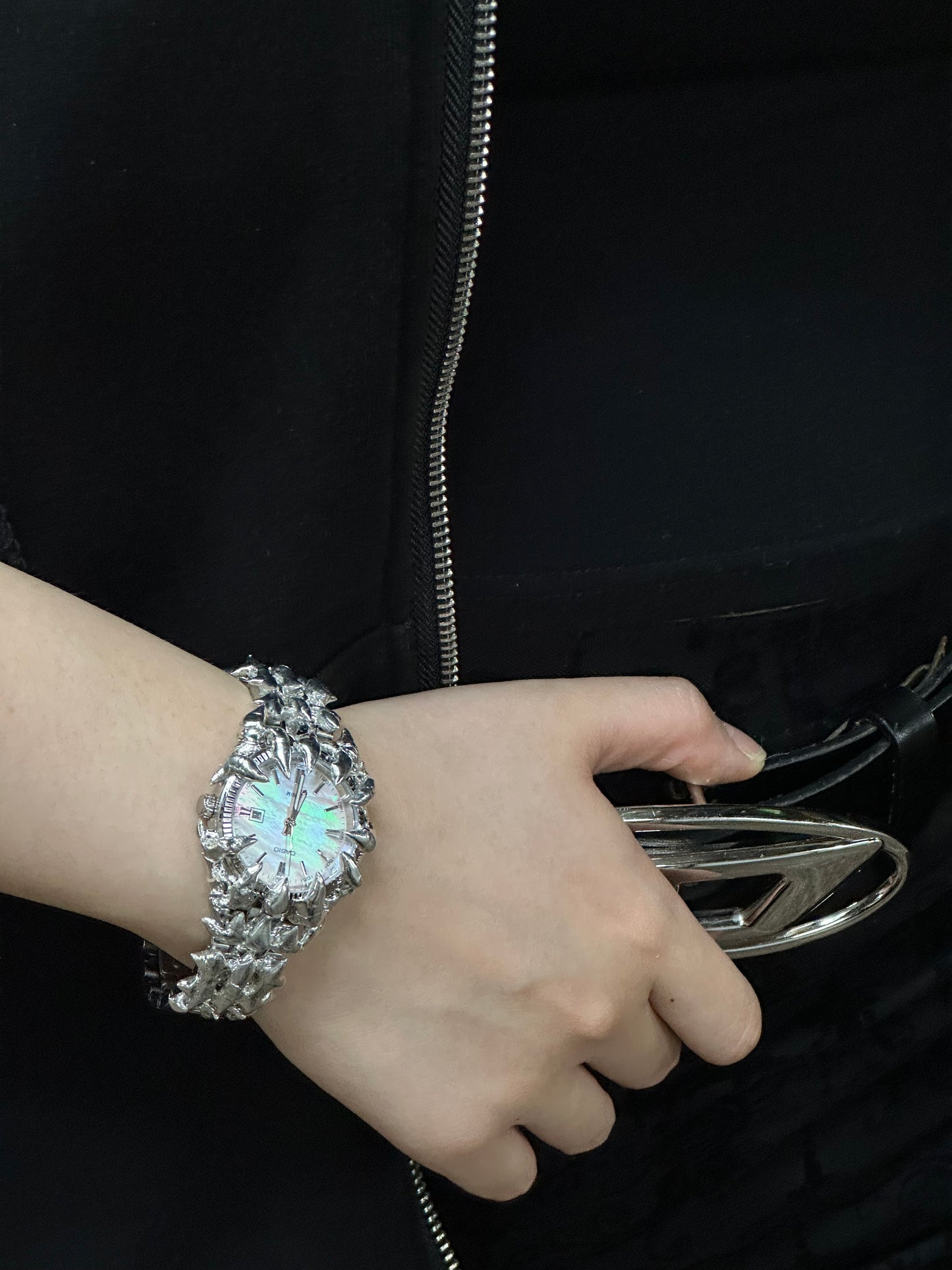 Soldered pink pearl watch 49
