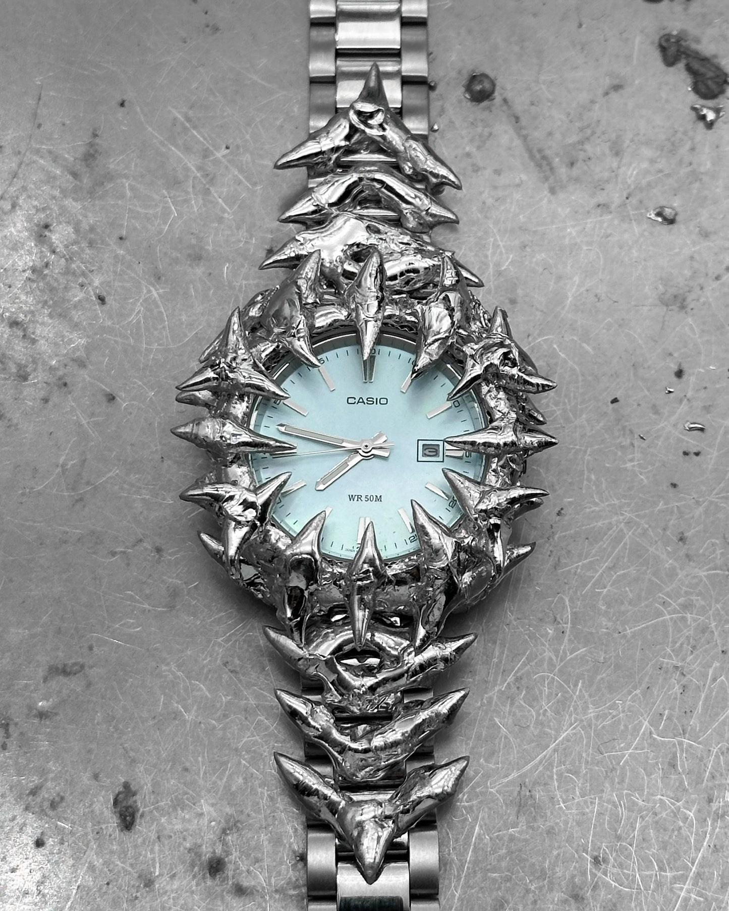 Soldered Blue Pearl Dial Watch 68