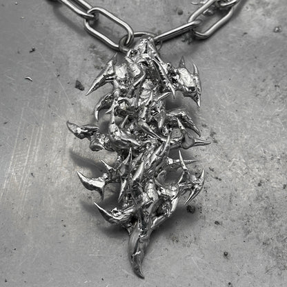 Soldered thorns pendant necklace