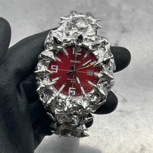 Soldered red dial watch 38