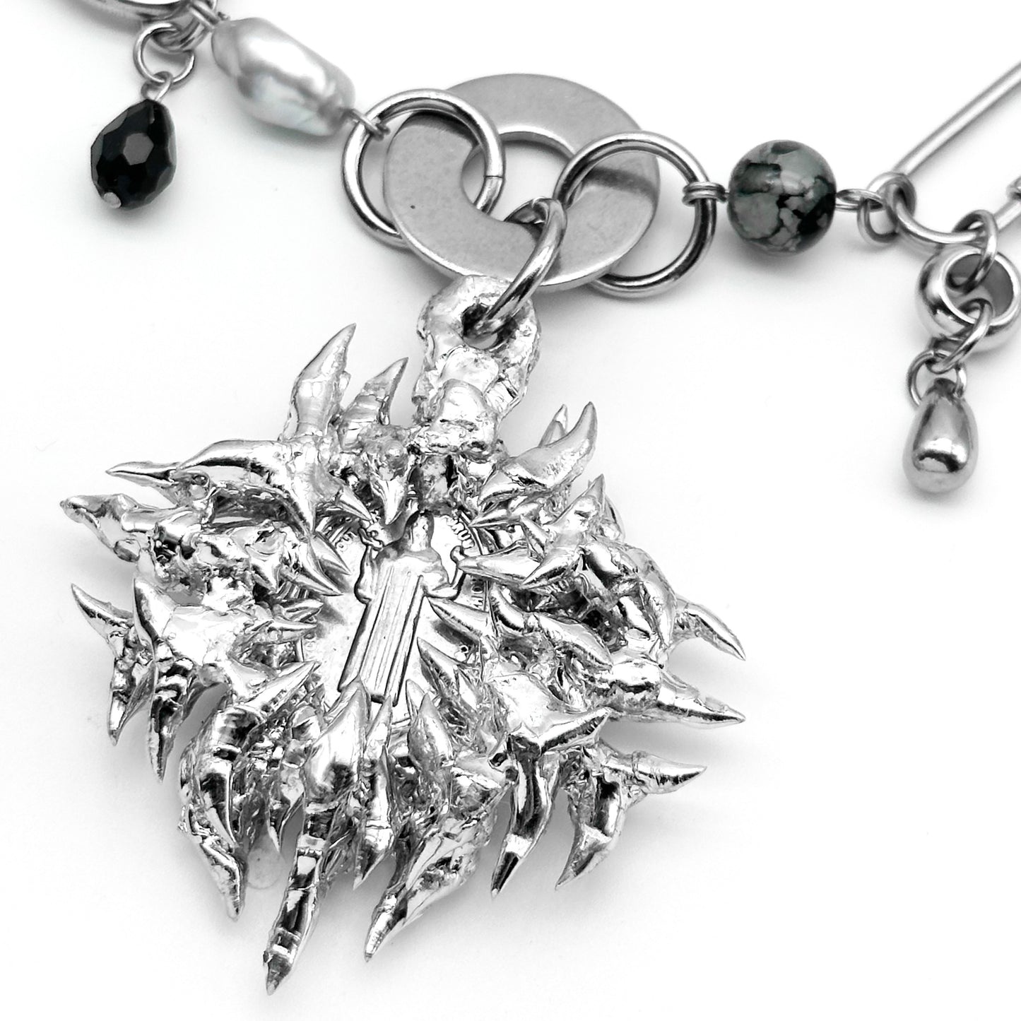 Soldered Pendant Metal Necklace