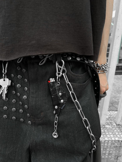 Lighter Case Leather Keychain