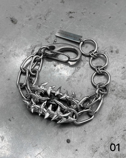 Soldered Thorns Black Gem Bracelets