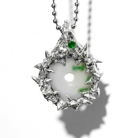 Soldered jade (Phase 1) ball chain necklace
